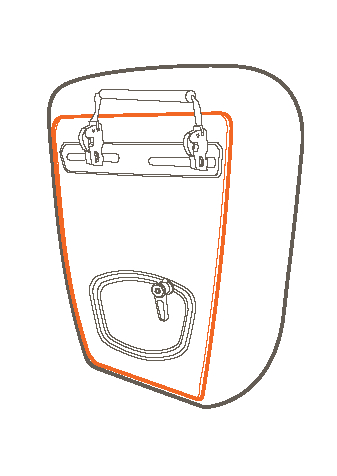 Eine Fahrradtasche mit Hard Back-R&uuml;ckenplatte.