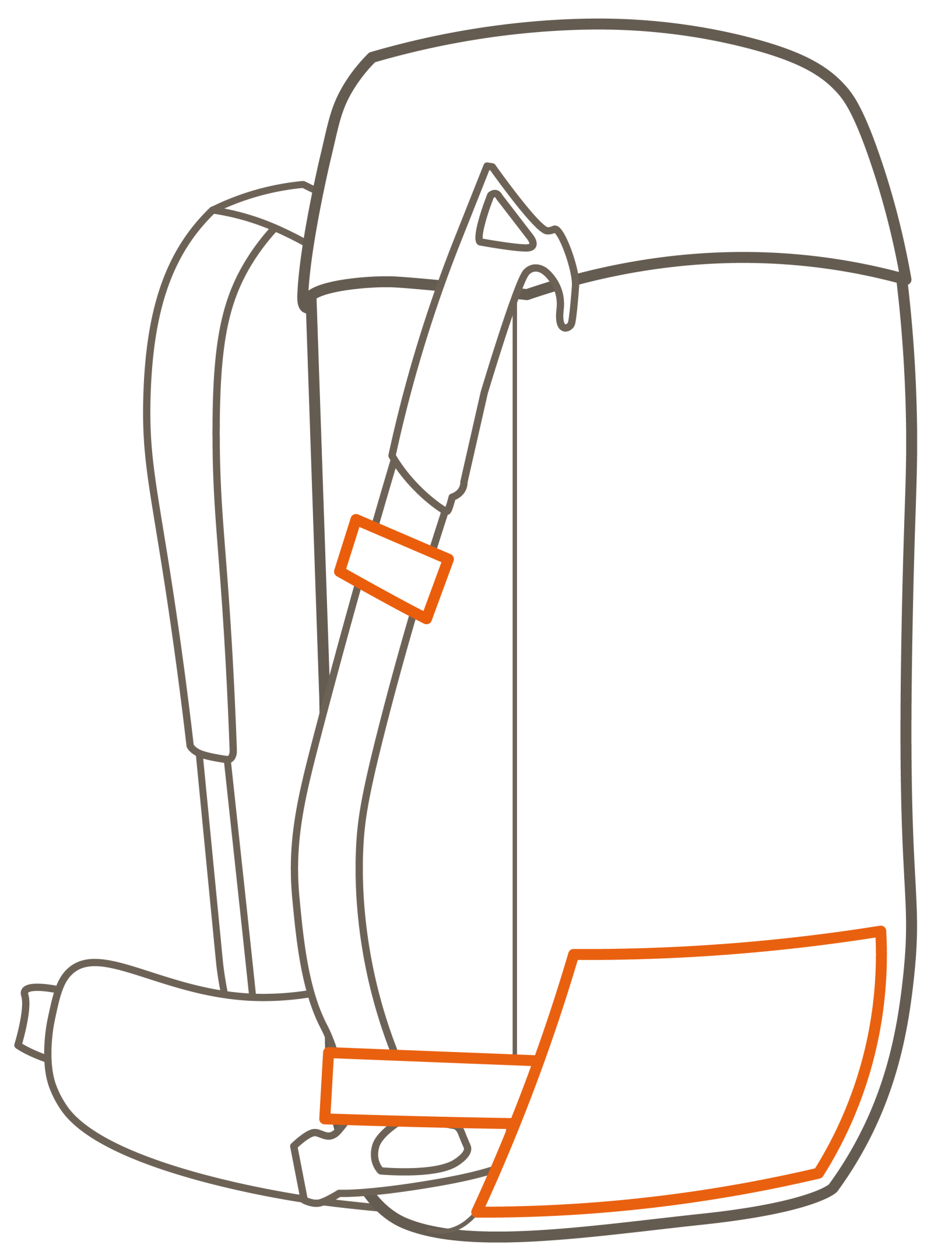 Ein Rucksack mit Halterung für die Haue eines Eispickels