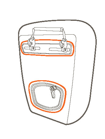 Eine Fahrradtasche mit Soft Back-R&uuml;ckenseite.