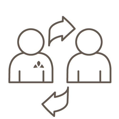 Icon Austausch zwischen Mitarbeitern VAUDE