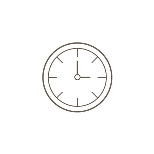 gezeichnete Uhr auf 3 Uhr stehend